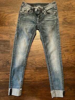 Vigoss Dublin Skinny Jeans W25 L28 Embroidered Embellished Pocket Denim